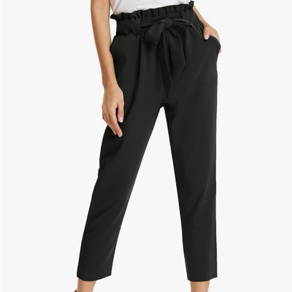 Women’s Cropped Paper Bag Tie Waist Pants